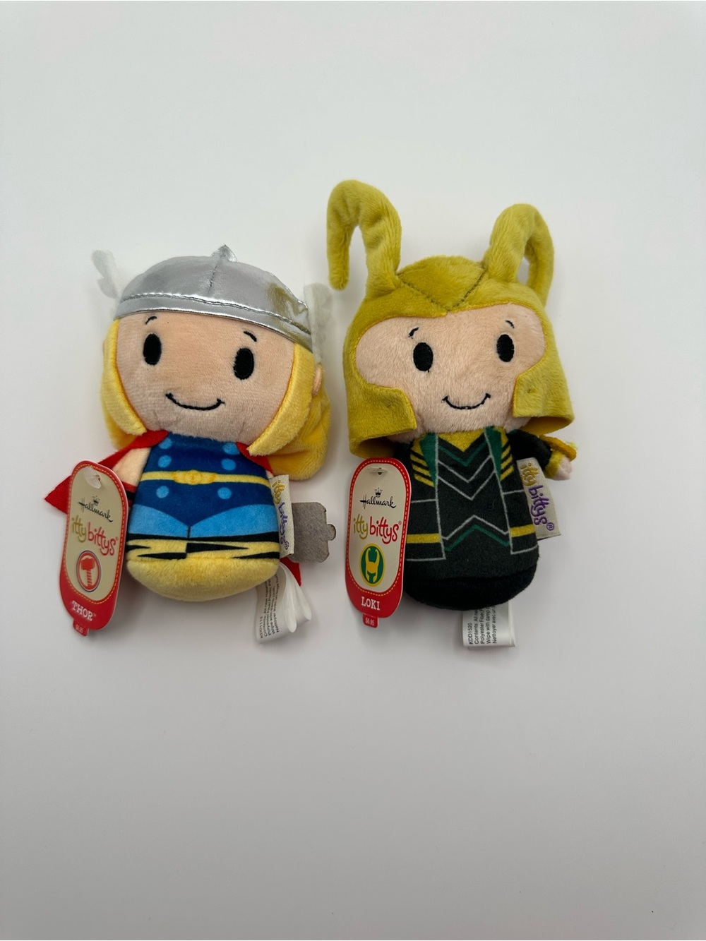 Hallmark Itty Bitty Marvel Thor & Loki Plush Set - Yellow, Blue, Black